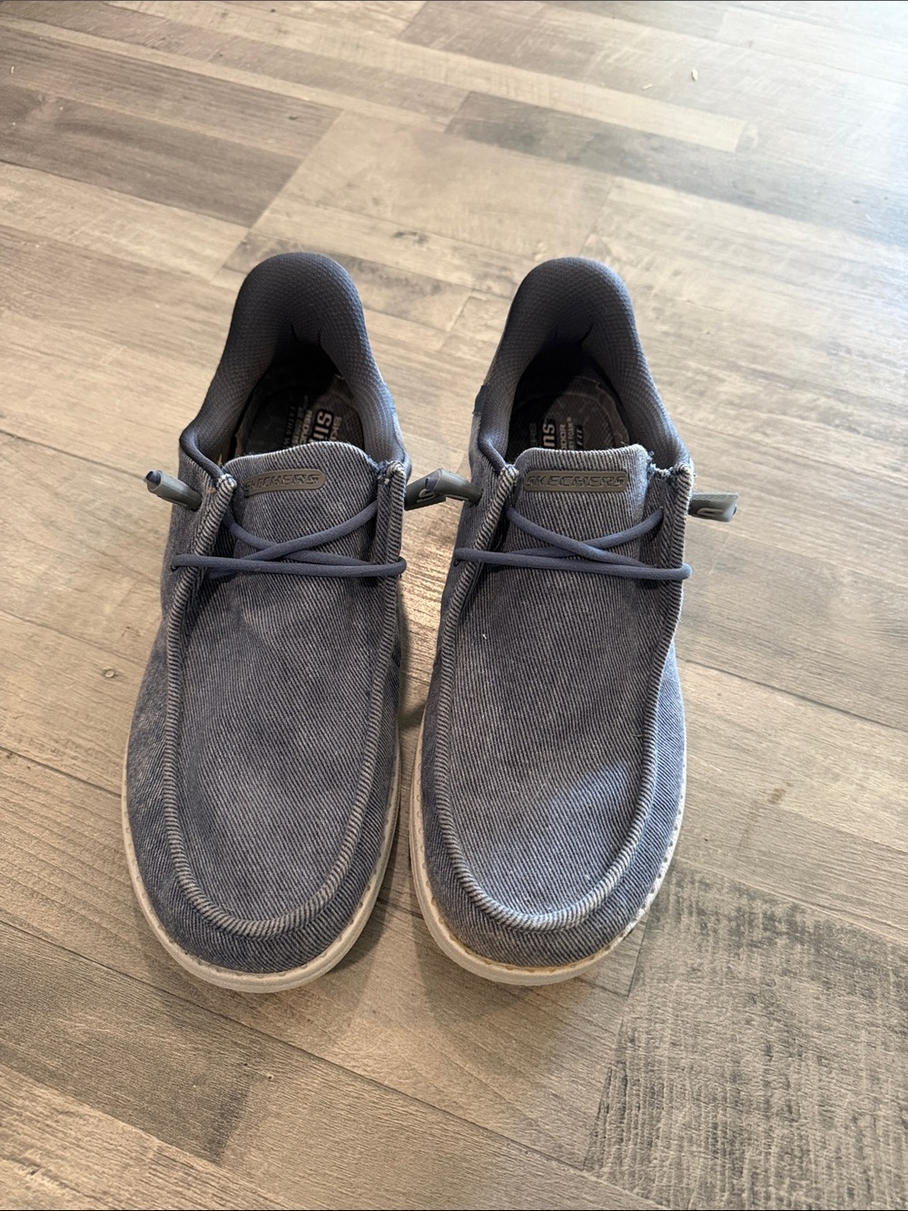 Skechers Men's Blue-Gray Canvas Slip-On‎ Loafers